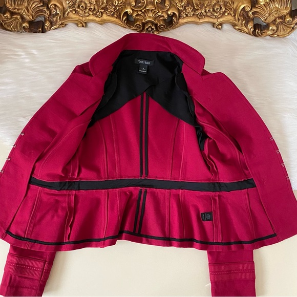 White House Black Market Trophy Military Red Jacket - Picture 10 of 14